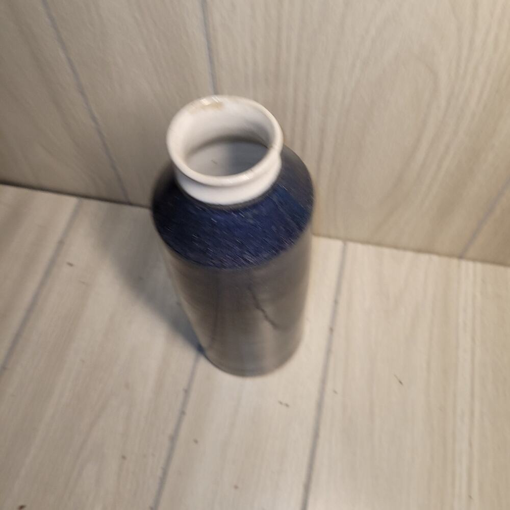 Vtg Elegant Blue Vase Pottery Coin Jar Shelf Sitter Vacation Money "Condo Money" - Picture 2 of 5